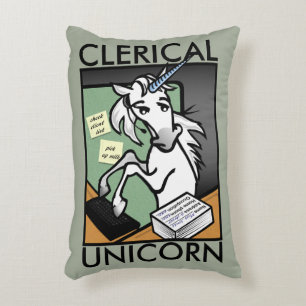 FUNNY CLERICAL UNICORN ACCENT THROW PILLOW