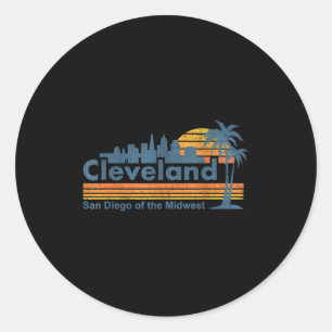 Funny Cleveland Skyline San Diego Of The Midwest R Classic Round Sticker