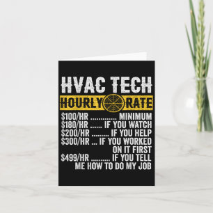 Funny Clic Car Hourly Set For Hvac Technicians Card