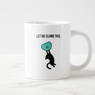 Funny Climbing Cat Catches Climbing Hold Large Coffee Mug