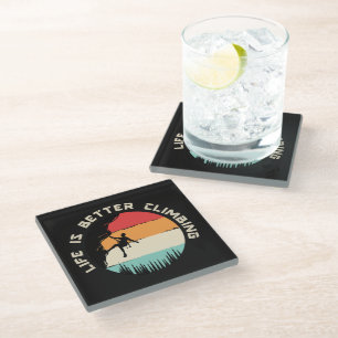 Funny Climbing  Glass Coaster