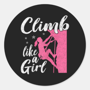 Funny Climbing Lover Graphic For Women And Girls C Classic Round Sticker