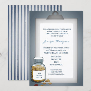 Funny Clipboard Medical Graduation Party   Invitation