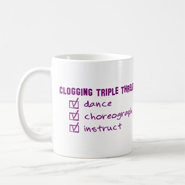 Funny Clogging Triple Threat Clog Dancers Coffee Mug (Left)