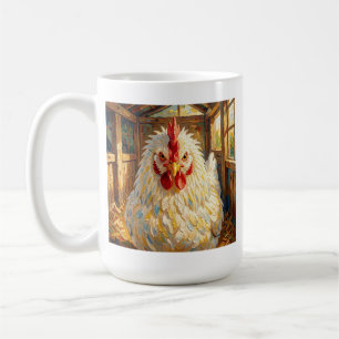 Funny Close Up of Impasto Chicken that looks Mad Coffee Mug