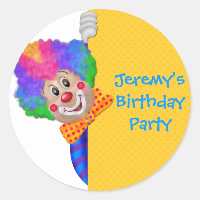 Funny Clown Classic Round Sticker (Front)