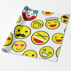 funny clown emojis wrapping paper