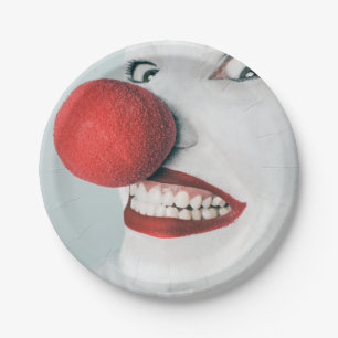 Funny Clown Face Birthday Paper Plate