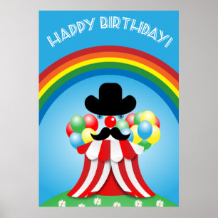 Funny clown face poster