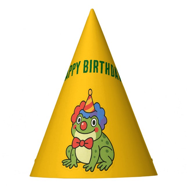 Funny Clown Frog Sticker Party Hat (Front)