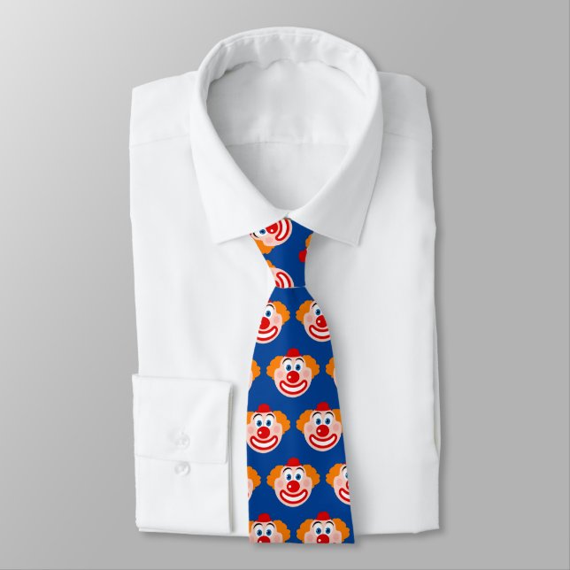 Funny clown pattern neck tie (Tied)