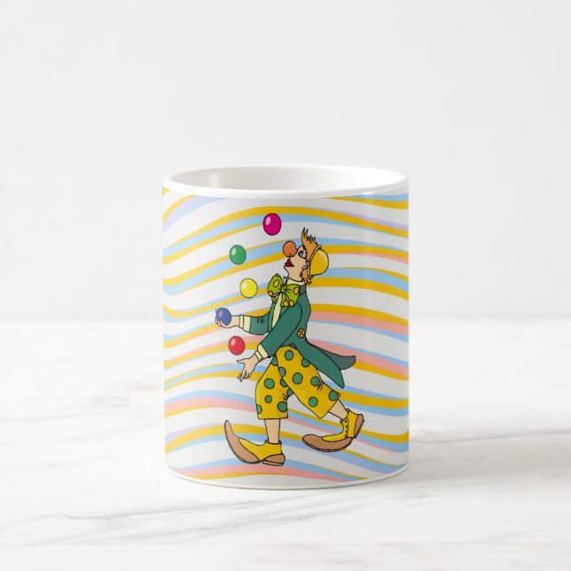 Funny Clown Playing With Colourful Balls Coffee Mug (Center)
