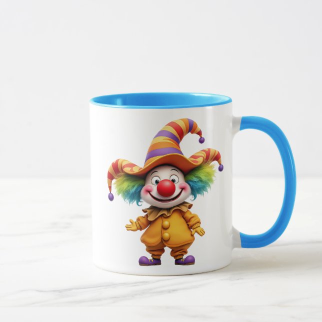 Funny clown ready to laugh. mug (Right)