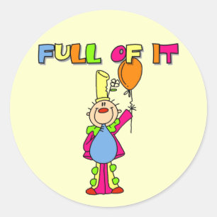Funny Clown T-shirts and Gifts Classic Round Sticker