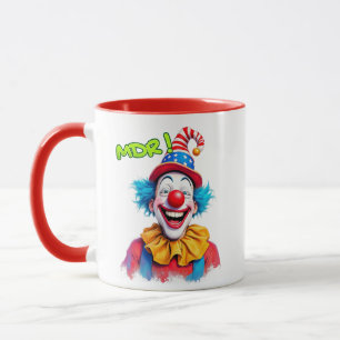Funny clown with red hat. mug