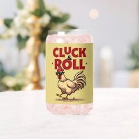 Funny "Cluck & Roll" Cool Rooster Cartoon Design