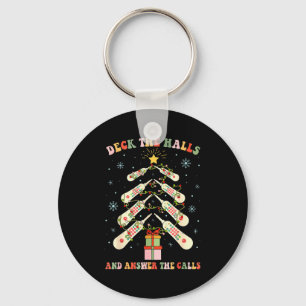 Funny Cna Nurse Christmas Medical Xmas Trees Nursi Keychain