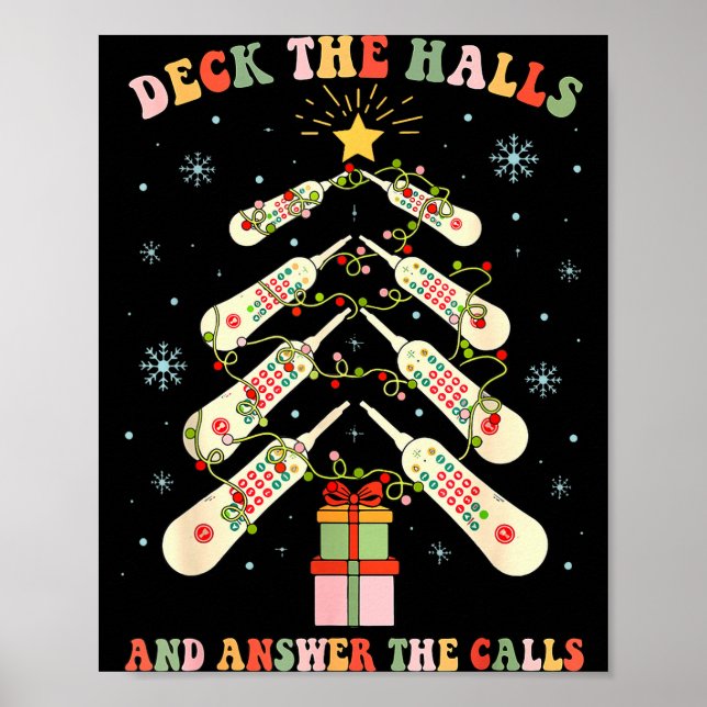 Funny Cna Nurse Christmas Medical Xmas Trees Nursi Poster (Front)