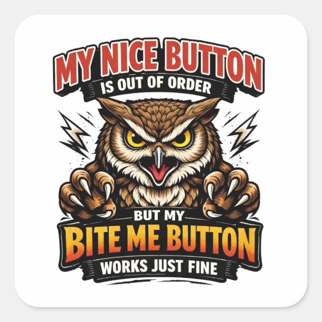 Funny Co-Worker | My Nice Button Is Out of Order Square Sticker (Front)