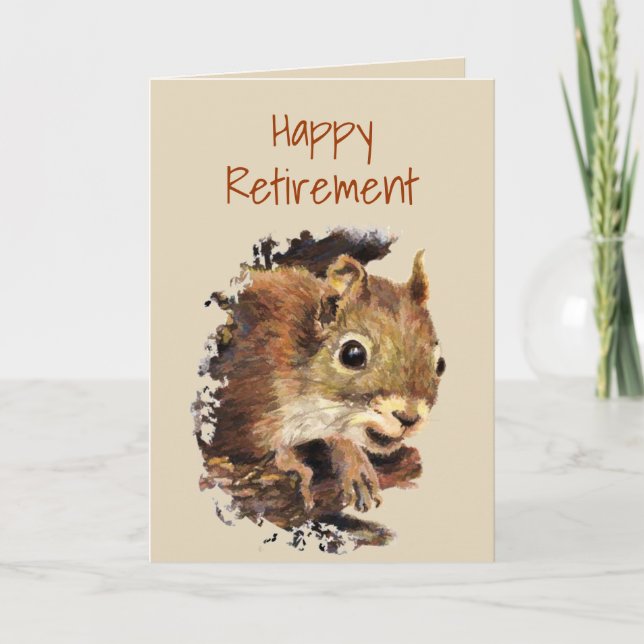Funny Co worker Retirement, Squirrel, Nuts Card (Front)
