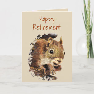 Funny Co worker Retirement, Squirrel, Nuts Card