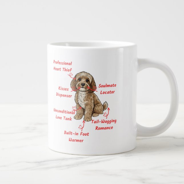 Funny Cockapoo Anatomy - Unique Valentine Gift Large Coffee Mug (Right)