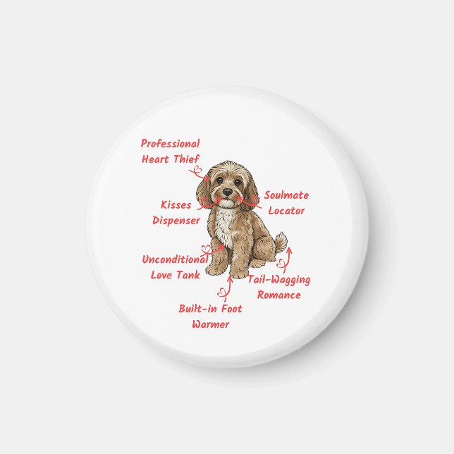 Funny Cockapoo Anatomy - Unique Valentine Gift Magnet (Front)