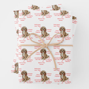 Funny Cockapoo Anatomy - Unique Valentine Wrapping Paper Sheet