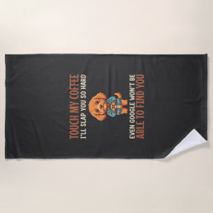 Funny Cockapoo Coffee Lover Beach Towel