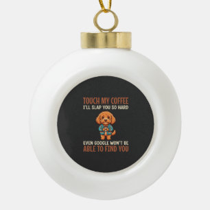 Funny Cockapoo Coffee Lover Ceramic Ball Christmas Ornament