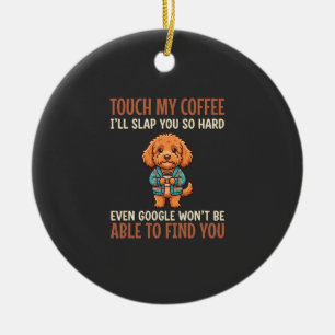 Funny Cockapoo Coffee Lover Ceramic Ornament