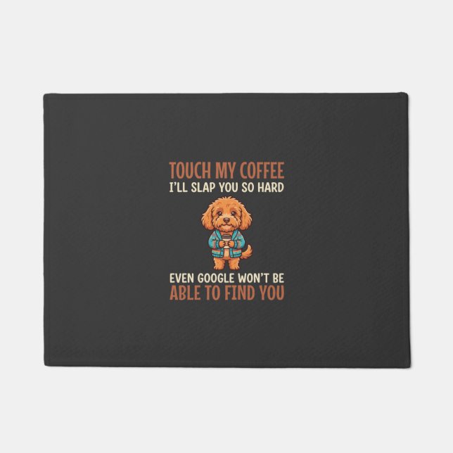 Funny Cockapoo Coffee Lover Doormat (Front)