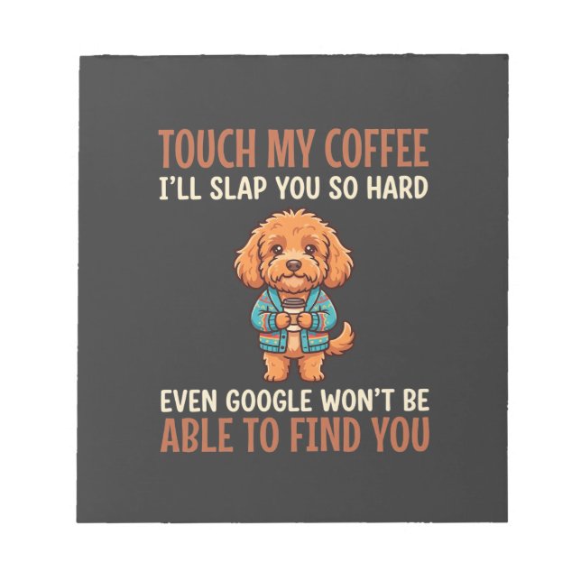 Funny Cockapoo Coffee Lover Notepad (Front)