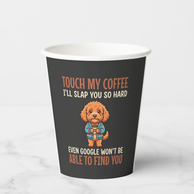Funny Cockapoo Coffee Lover Paper Cups (Front)