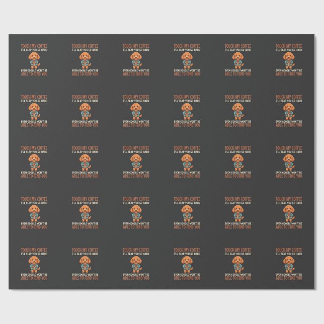 Funny Cockapoo Coffee Lover Wrapping Paper (Flat)