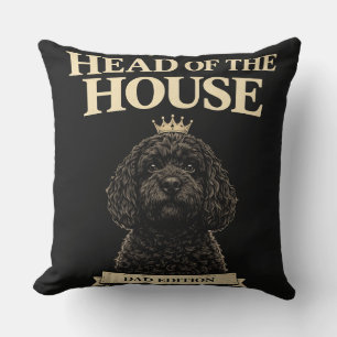 Funny Cockapoo Dad Gift   Head Of The House Throw Pillow