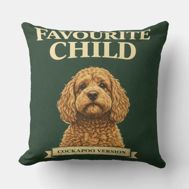 Funny Cockapoo Gift | Favorite Child Throw Pillow (Front)