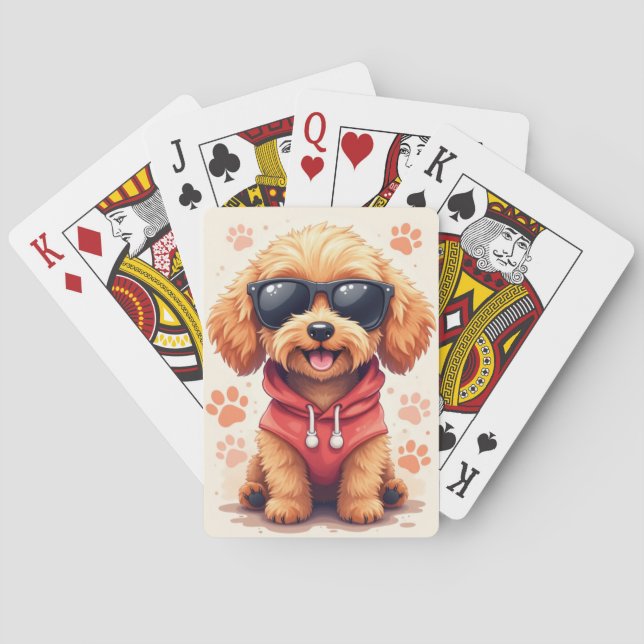 Funny Cockapoo Kawaii Dog Playing Cards (Back)