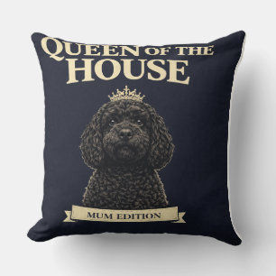Funny Cockapoo Mum Gift   Queen Of The House Throw Pillow