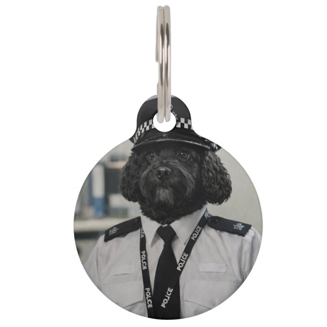Funny Cockapoo Police Dog Pet Tag (Front)