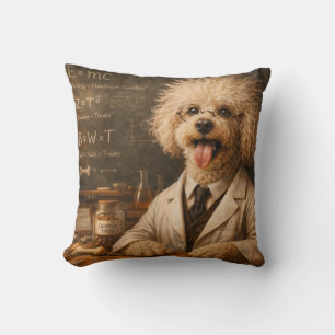Funny Cockapoo Scientist Pillow   Dog Cushion