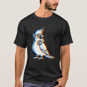 Funny Cockatiel Parrot DJ Glitch Rave EDM Music Pa T-Shirt