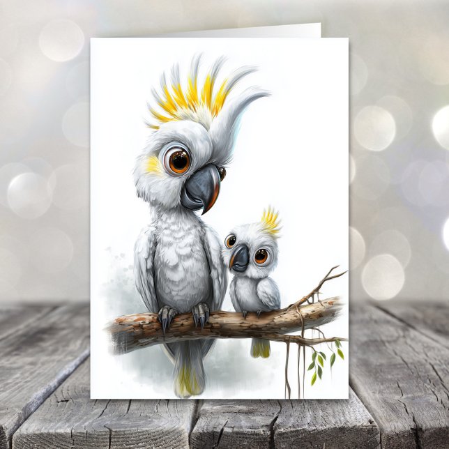 Funny Cockatoo Father's Day Holiday Card (Creator Uploaded)