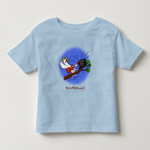 Funny cockatoo playing rock guitar cartoon toddler t-shirt