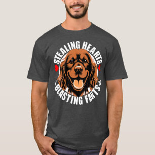 Funny Cocker Spaniel Stealing Hearts Blasting Fart T-Shirt