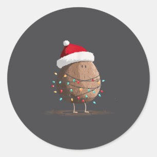 Funny Coconut Christmas Graphics Lights Lover  Classic Round Sticker