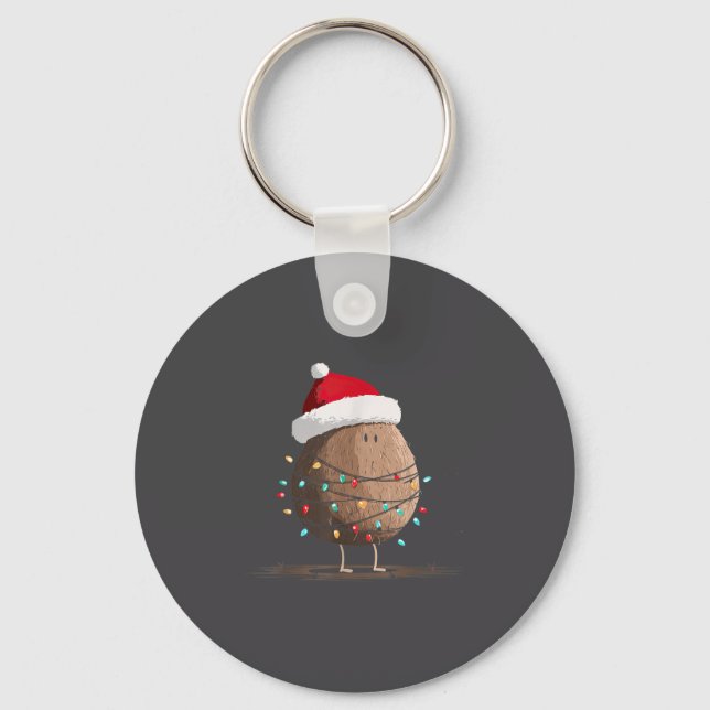 Funny Coconut Christmas Graphics Lights Lover  Keychain (Front)
