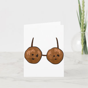 Funny Coconut Summer Coconuts Bra Funny Halloween  Card