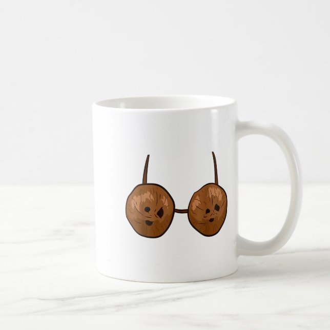 Funny Coconut Summer Coconuts Bra Funny Halloween  Coffee Mug (Right)