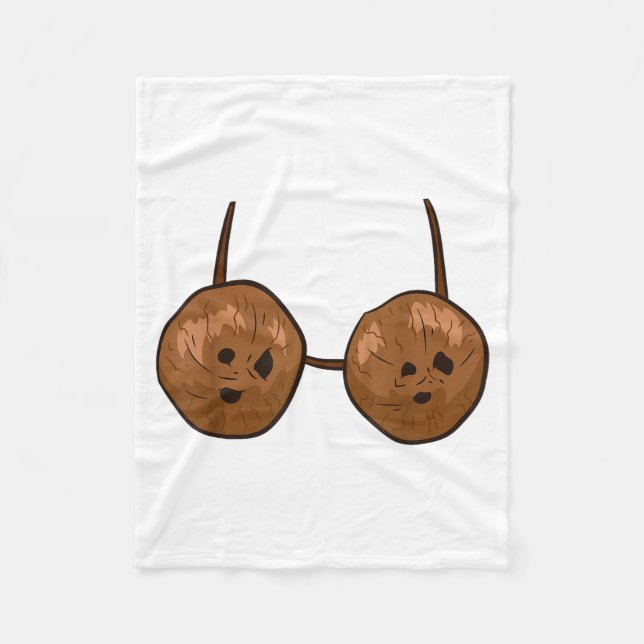 Funny Coconut Summer Coconuts Bra Funny Halloween  Fleece Blanket (Front)
